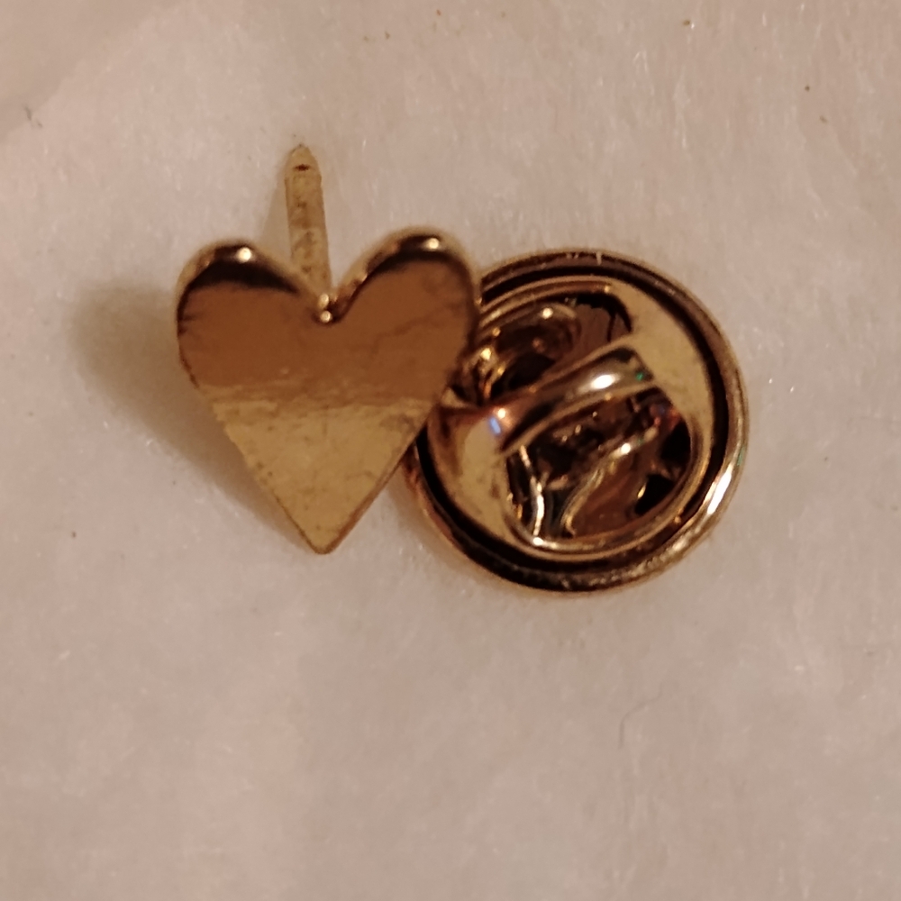 Gold tone heart pin